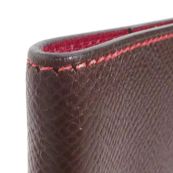 Auth HERMES Agenda/Note Cover Brown/Red Leather - e59922g - Picture 5 of 11